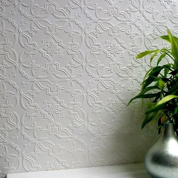 Brewster Home Fashions Maxwell White Paintable Textured Vinyl Wallpaper - SKU 437-RD0671