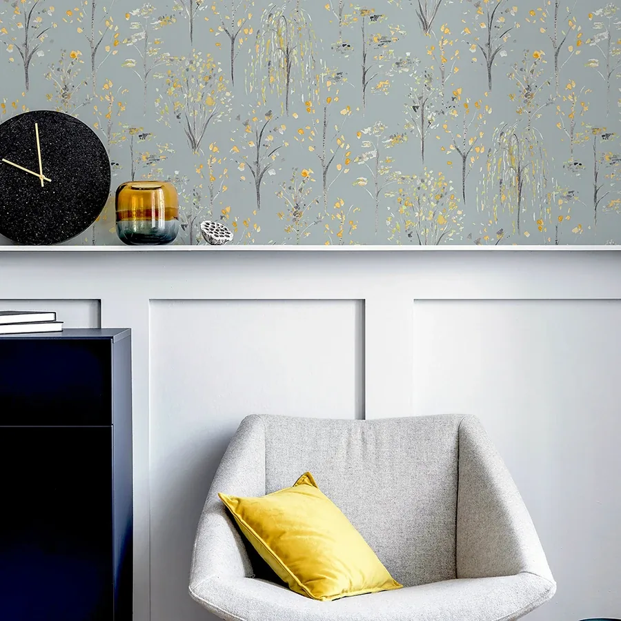 Brewster Home Fashions Mayumi Yellow Birch Grove Wallpaper - SKU AH909503