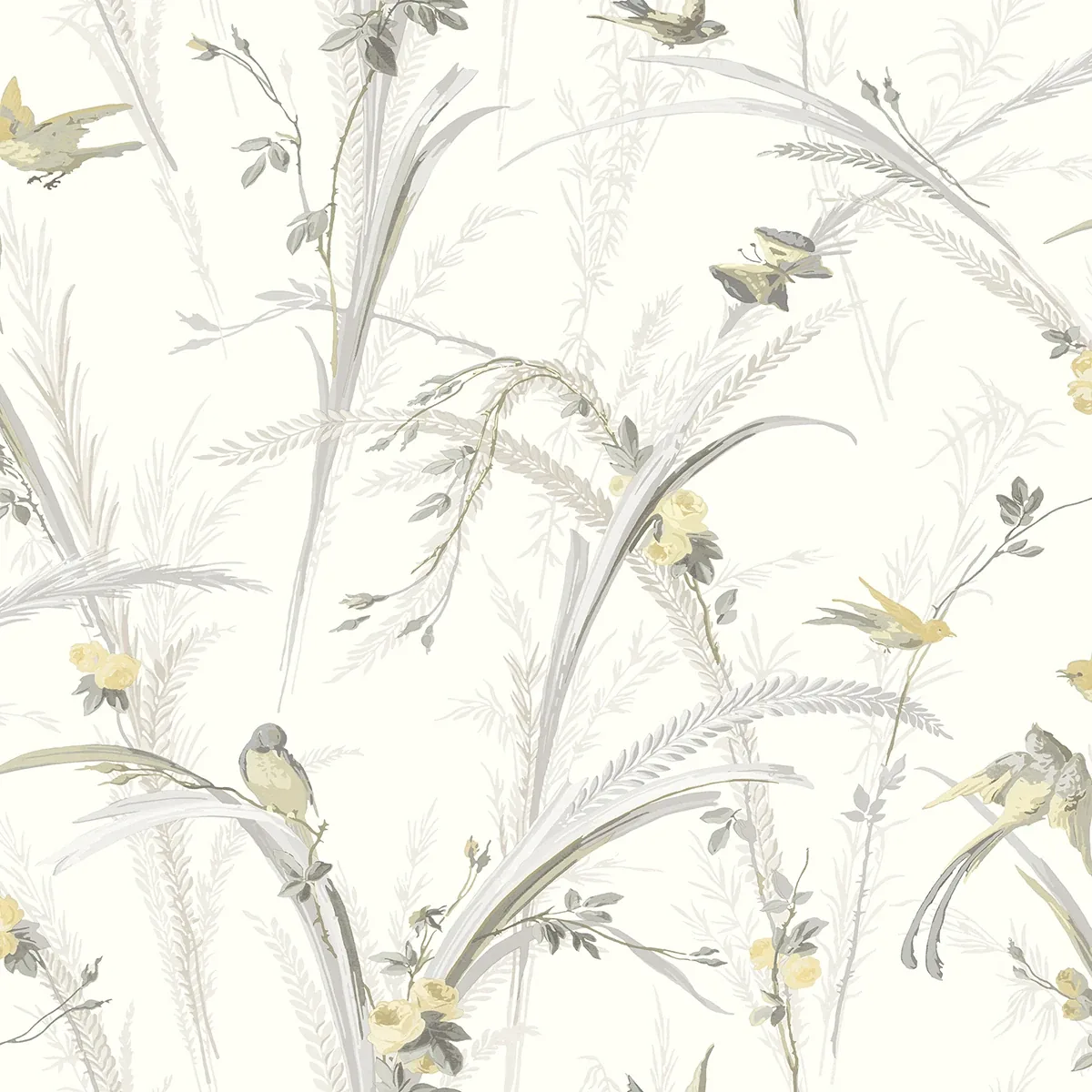 Brewster Home Fashions Meadowlark Yellow Botanical Wallpaper - SKU 3123-193210