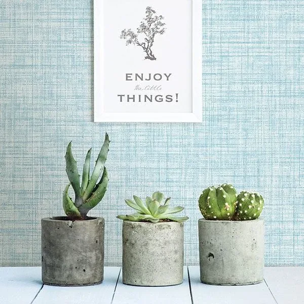 Brewster Home Fashions Mendocino Blue Linen Wallpaper - SKU 3117-24276