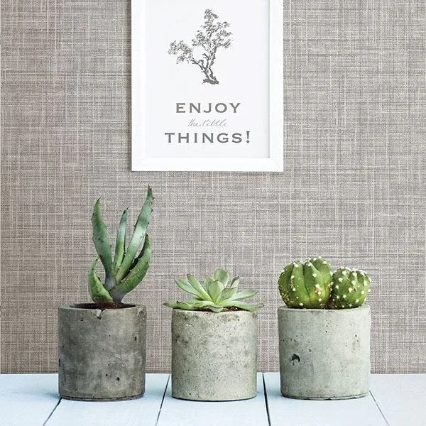 Brewster Home Fashions Mendocino Grey Linen Wallpaper - SKU 3117-24270