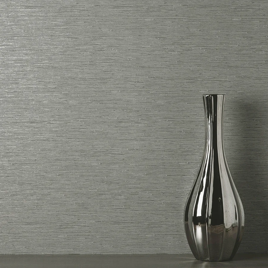 Brewster Home Fashions Mephi Grey Grasscloth Wallpaper - SKU FD43155