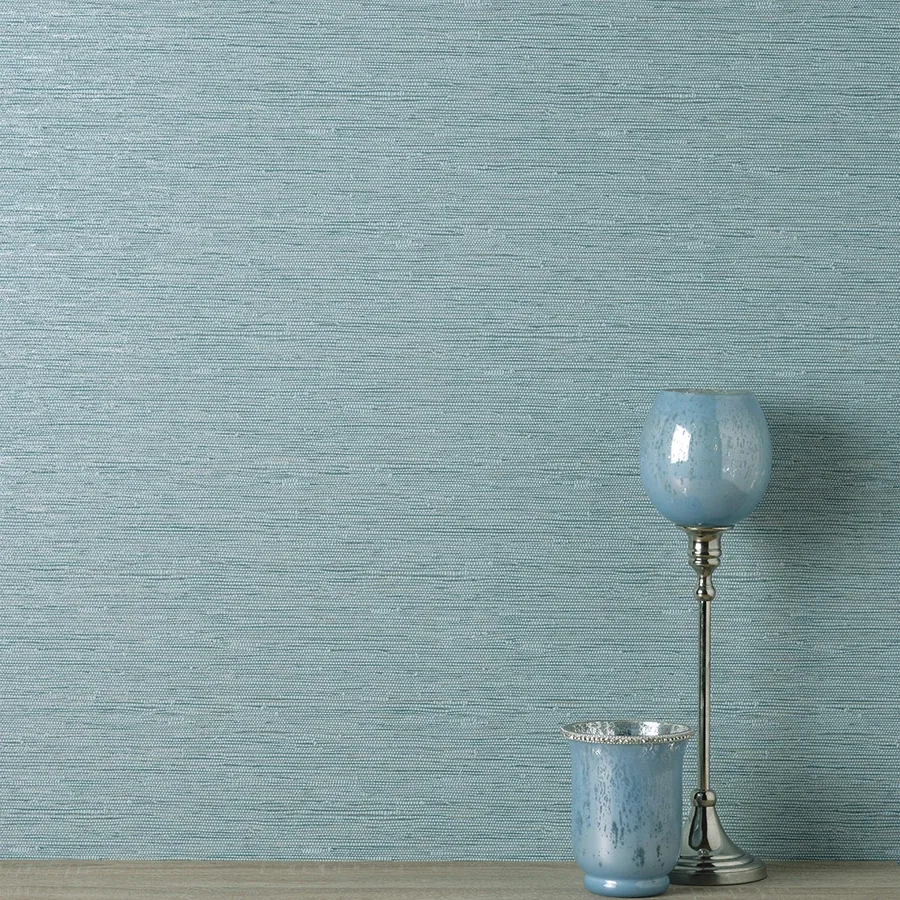 Brewster Home Fashions Mephi Teal Grasscloth Wallpaper - SKU FD43157