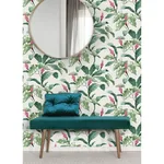 Brewster Home Fashions Meridian Parade Green Tropical Leaves Wallpaper - SKU M1692