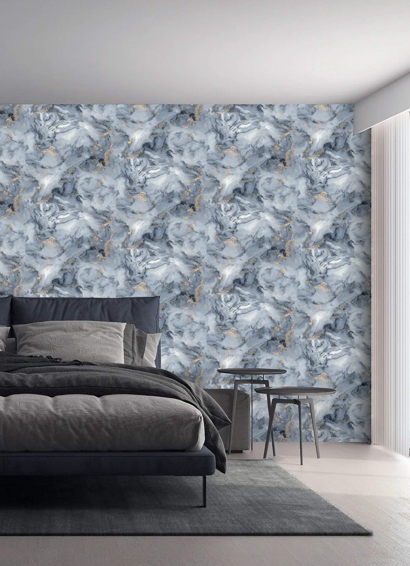 Brewster Home Fashions Merrick Navy Marble Wallpaper - SKU AH923000
