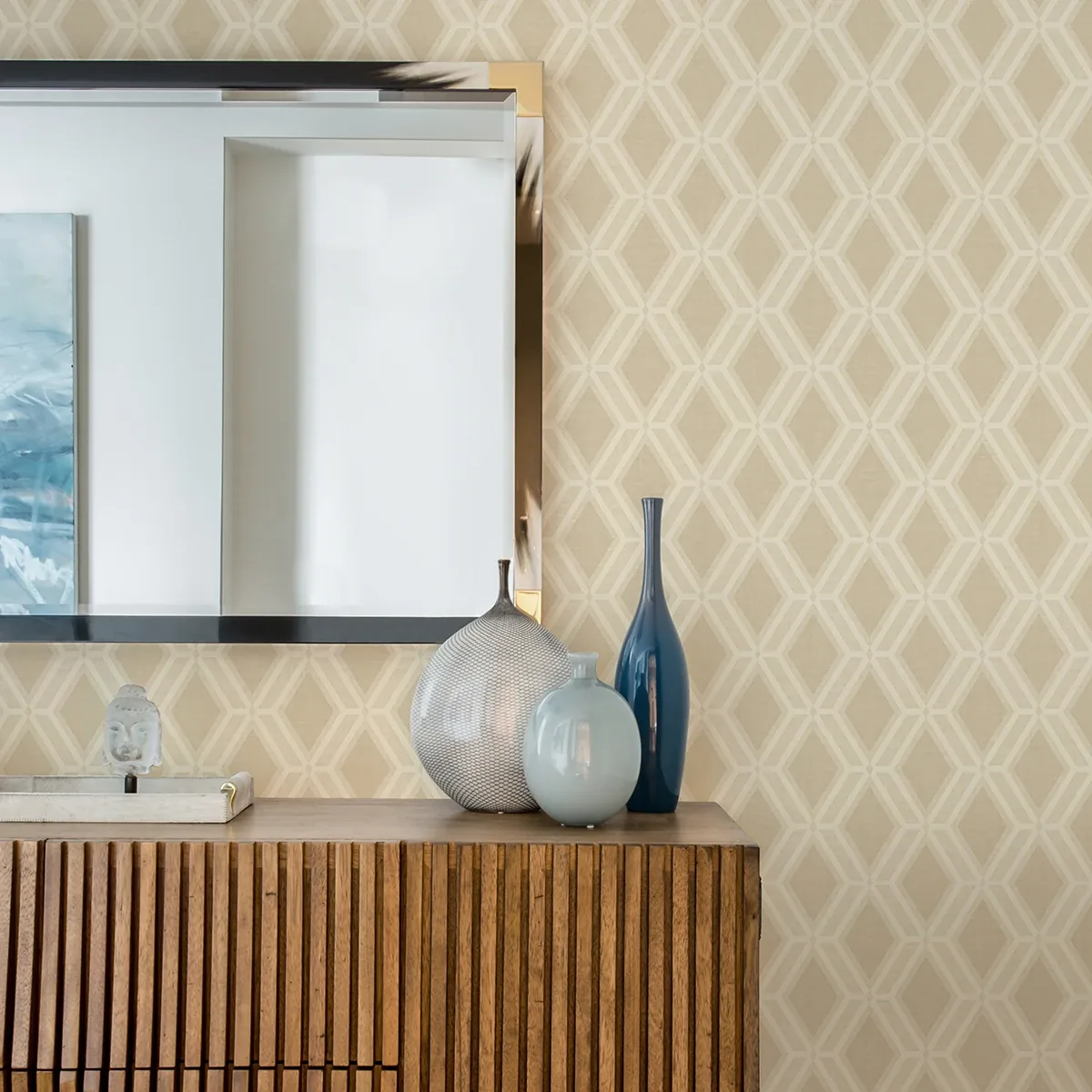 Brewster Home Fashions Mersenne Beige Geometric Wallpaper - SKU 4025-82539