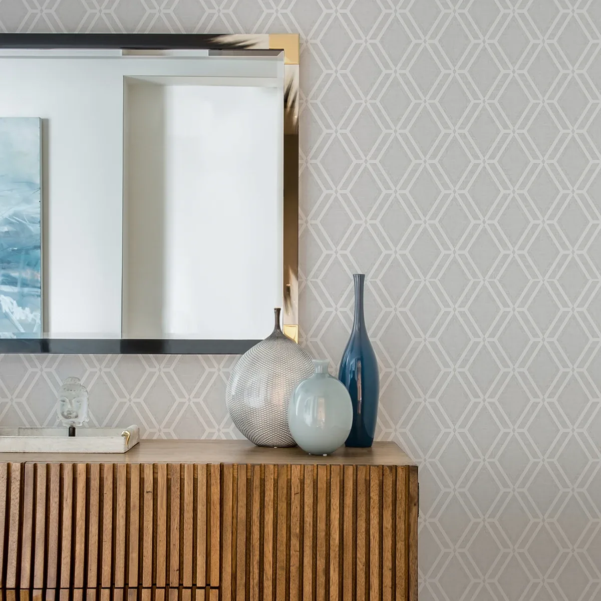 Brewster Home Fashions Mersenne Grey Geometric Wallpaper - SKU 4025-82545