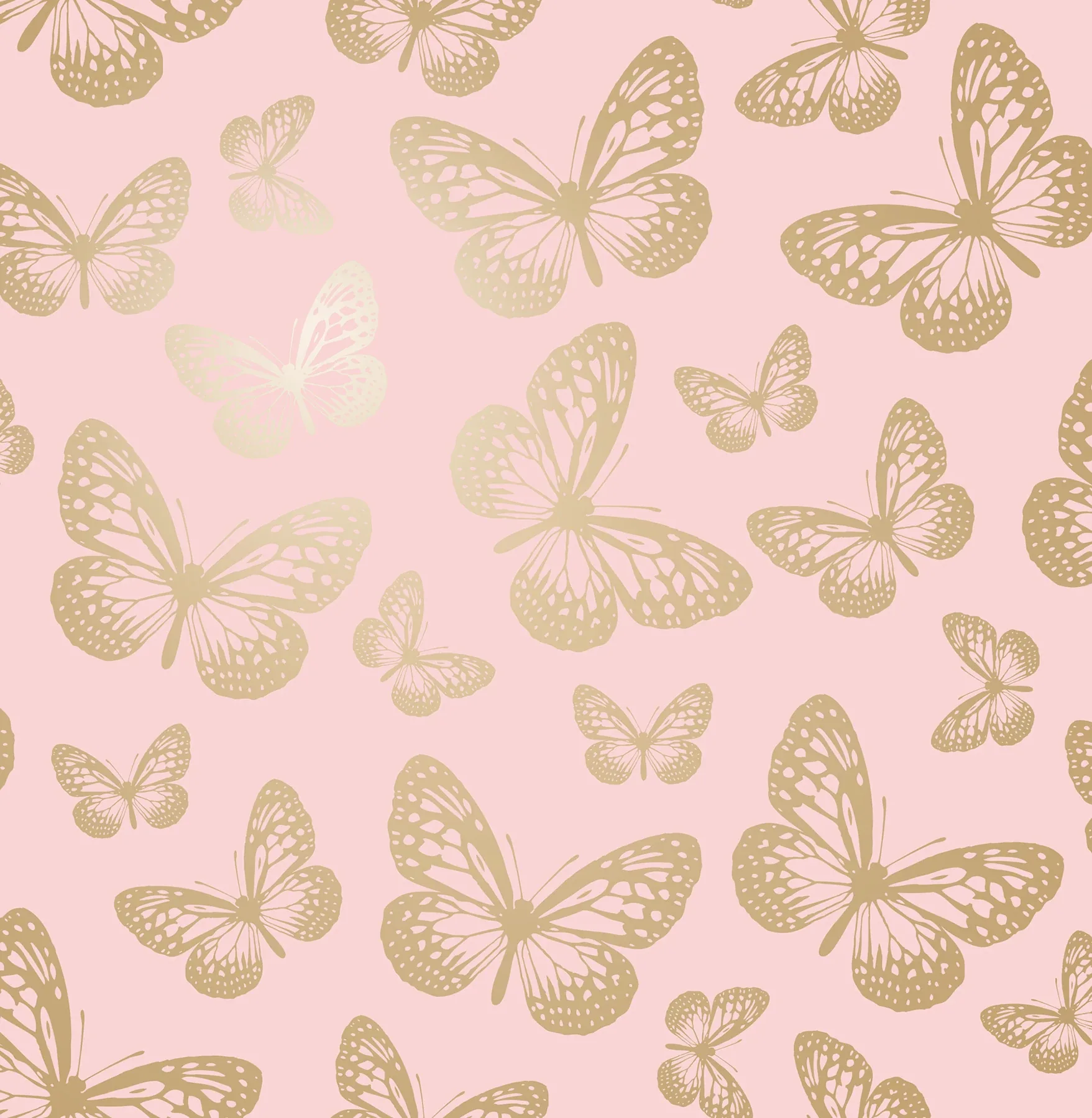 Brewster Home Fashions Metallic Butterflies Pink Whimsical Wallpaper - SKU 4203-27586