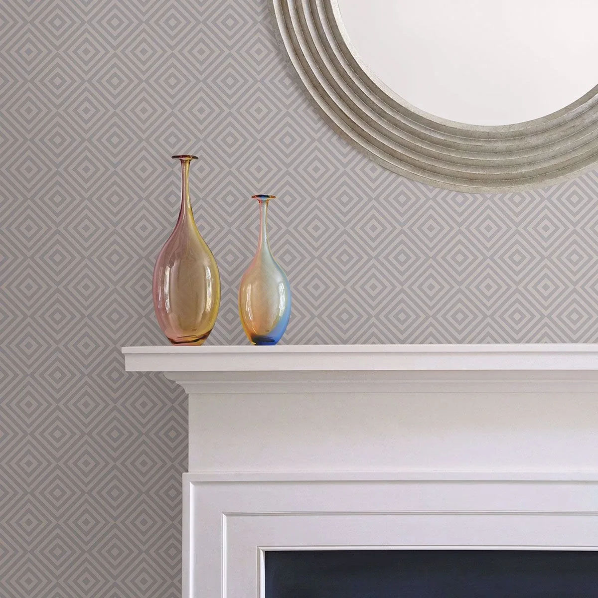 Brewster Home Fashions Metropolitan Grey Geometric Diamond Wallpaper - SKU 2535-20658