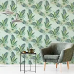 Brewster Home Fashions Miami Mint Palms Wallpaper - SKU AH921406