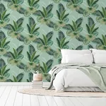 Brewster Home Fashions Miami Mint Palms Wallpaper - SKU AH921406