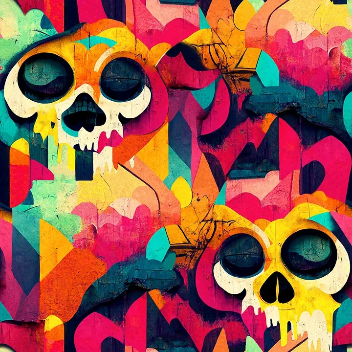 Brewster Home Fashions Millicent Multicolor Skull Wallpaper - SKU AH925107