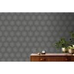 Brewster Home Fashions Milo Dark Grey Bubble Geometric Wallpaper | Wallpaper Twins Brewster Home Fashions Milo Dark Grey Bubble Geometric Wallpaper - SKU 4020-50609