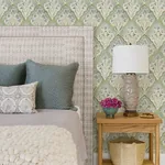 Brewster Home Fashions Mimir Aquamarine Quilted Damask Wallpaper - SKU 3125-72341