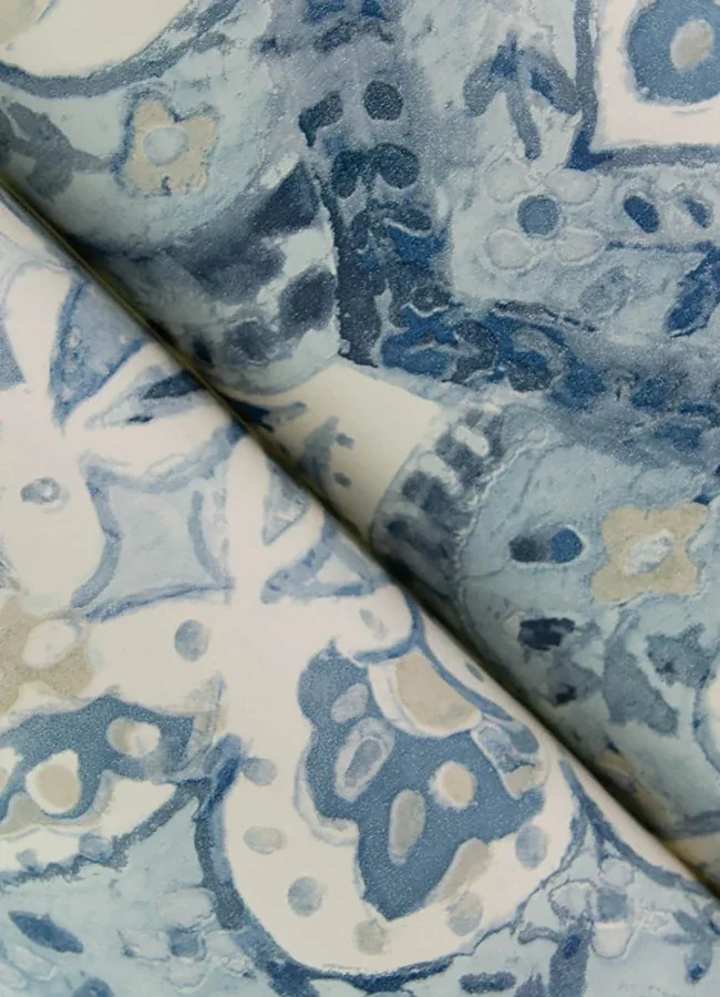 Brewster Home Fashions Mimir Blue Quilted Damask Wallpaper - SKU 3125-72337