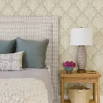Brewster Home Fashions Mimir Dove Quilted Damask Wallpaper - SKU 3125-72339