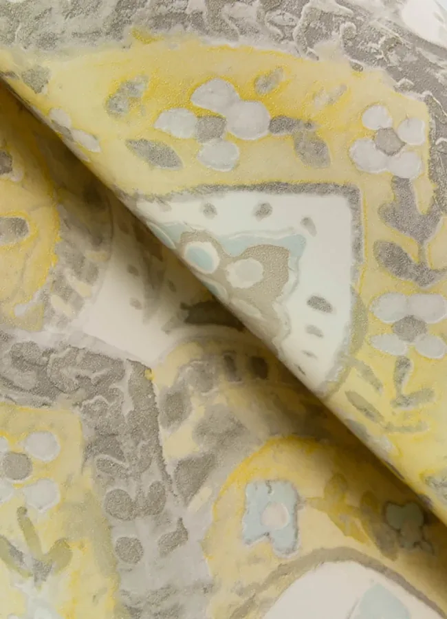 Brewster Home Fashions Mimir Mustard Quilted Damask Wallpaper - SKU 3125-72338