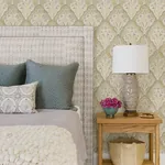Brewster Home Fashions Mimir Mustard Quilted Damask Wallpaper - SKU 3125-72338