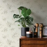 Brewster Home Fashions Minori White Leaves Wallpaper - SKU 4035-409741