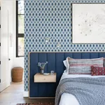 Brewster Home Fashions Mombi Navy Diamond Shibori Wallpaper - SKU 3122-10302