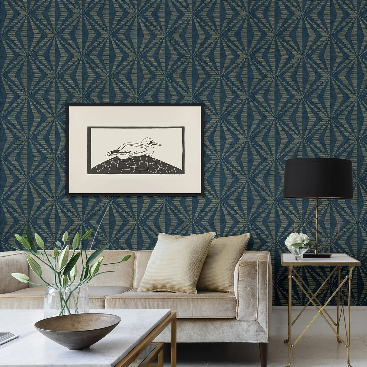 4025-82552 | Monge Blue Geometric Wallpaper