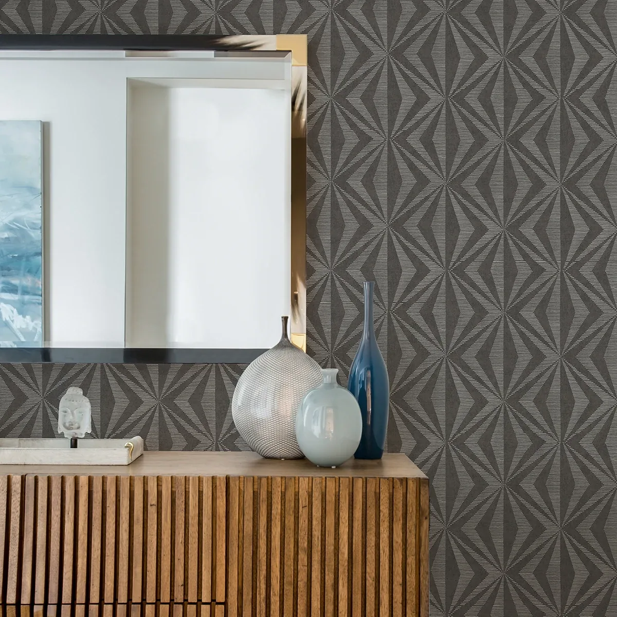 Brewster Home Fashions Monge Charcoal Geometric Wallpaper - SKU 4025-82547