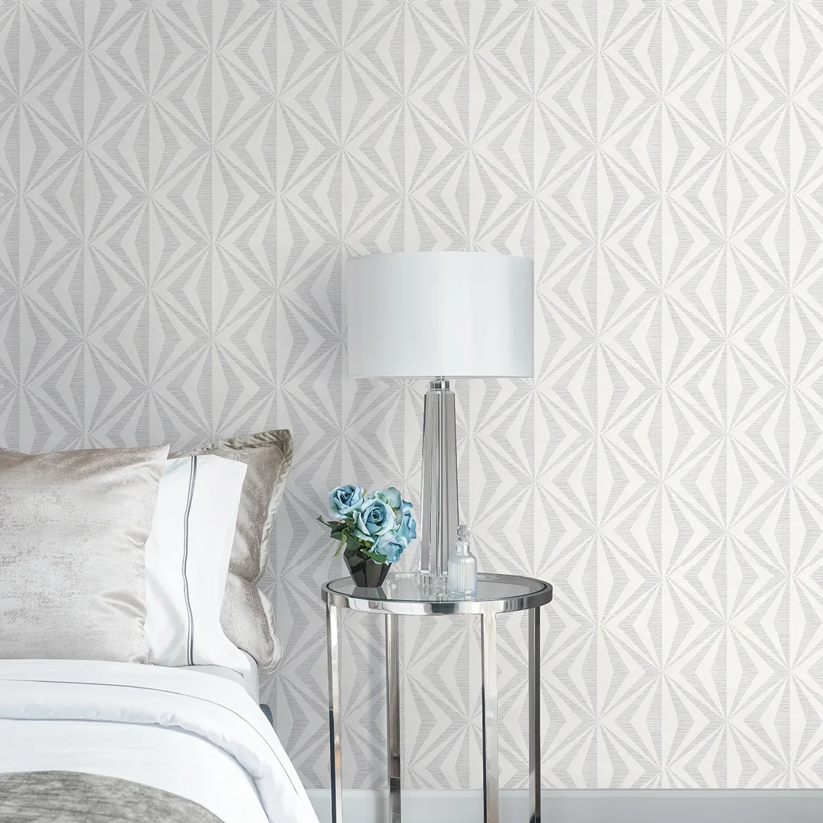 Brewster Home Fashions Monge Silver Geometric Wallpaper - SKU 4025-82548