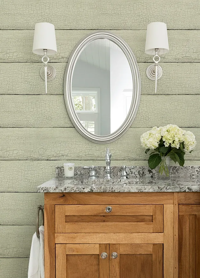 Brewster Home Fashions Morgan Mint Distressed Wood Wallpaper - SKU 4072-70014