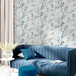 Brewster Home Fashions Moriko Blue Bamboo Wallpaper - SKU AH924107