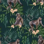 Brewster Home Fashions Morris Dark Blue Tropical Jungle Wallpaper - SKU WLD53109W