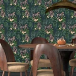 Brewster Home Fashions Morris Dark Blue Tropical Jungle Wallpaper - SKU WLD53109W