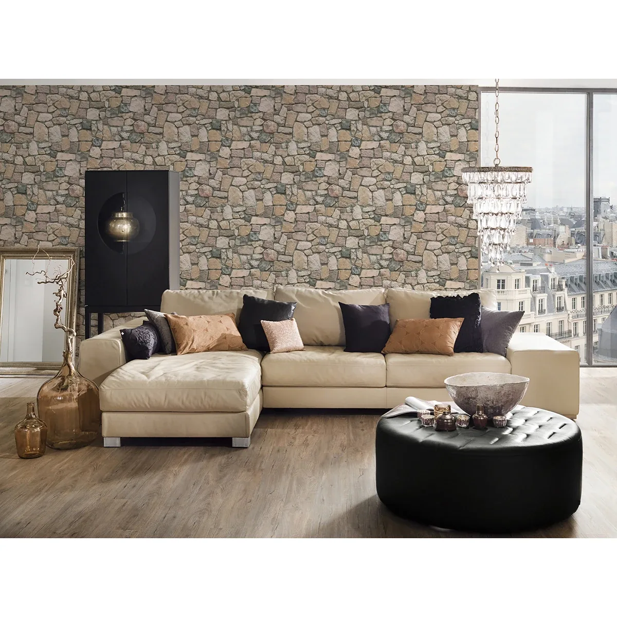 Brewster Home Fashions Morris Neutral Natural Stone Wallpaper - SKU AS692412