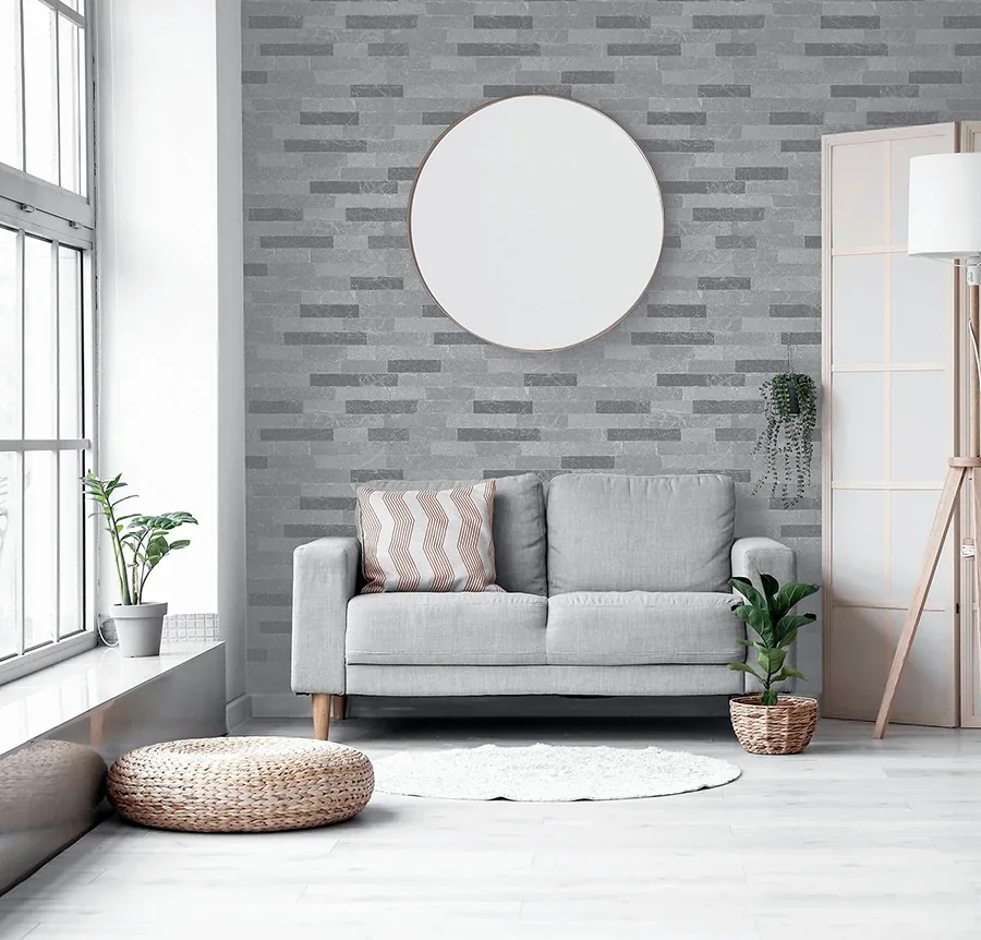 Brewster Home Fashions Mortimer Grey Brick Wallpaper - SKU AH295200