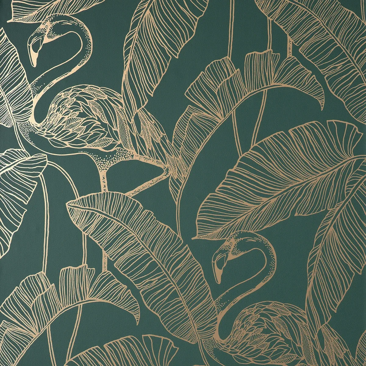 Brewster Home Fashions Mulholland Dark Green Flamingo Wallpaper - SKU FD42946