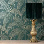 Brewster Home Fashions Mulholland Dark Green Flamingo Wallpaper - SKU FD42946