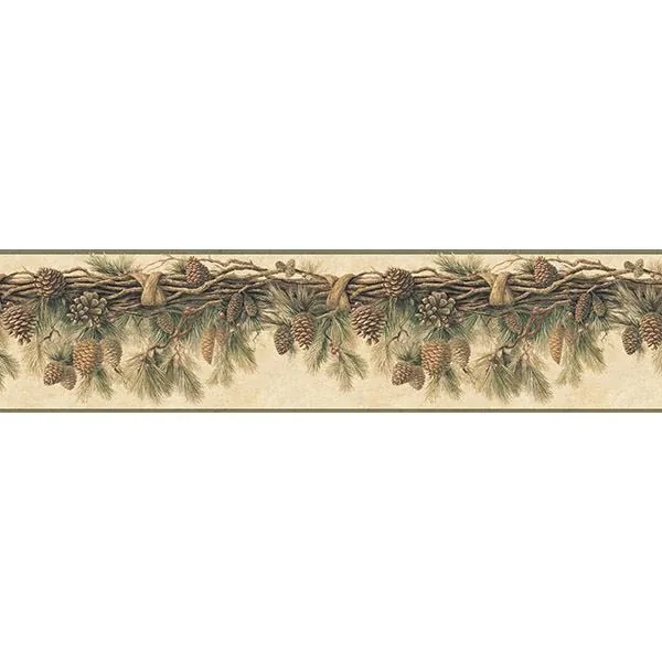 Brewster Home Fashions Multicolor Pinecone Forest Wallpaper - SKU 3118-01391B