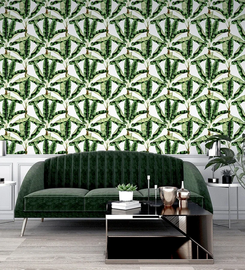 Brewster Home Fashions Musa Green Palm Tree Wallpaper - SKU AH909604