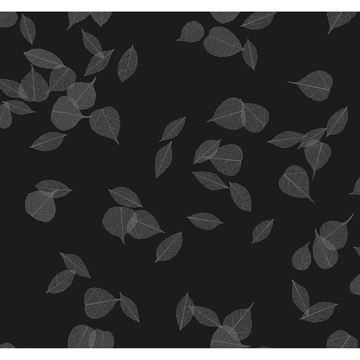 Brewster Home Fashions Myles Black Leaves Wallpaper - SKU 4174-4650