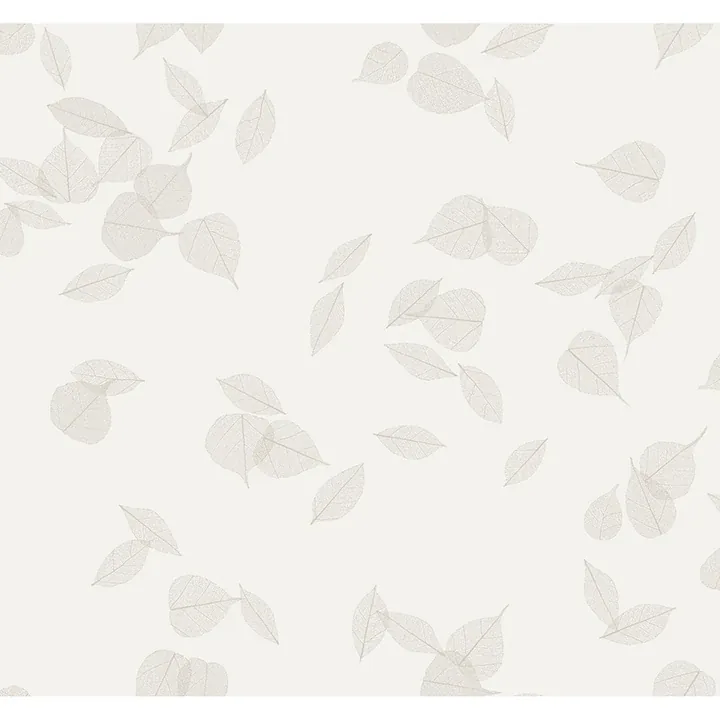 Brewster Home Fashions Myles White Leaves Wallpaper - SKU 4174-4647