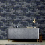 Brewster Home Fashions Myron Charcoal Metallic Brick Wallpaper - SKU AH692200