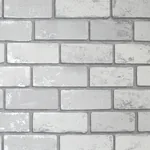 Brewster Home Fashions Myron Dove Metallic Brick Wallpaper - SKU AH692201