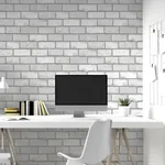 Brewster Home Fashions Myron Dove Metallic Brick Wallpaper - SKU AH692201