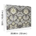 Brewster Home Fashions Myrtle Blue Floral Ogee Wallpaper - SKU 4171-82061