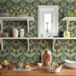 Brewster Home Fashions Myrtle Dark Green Floral Ogee Wallpaper - SKU 4171-82060
