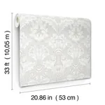 Brewster Home Fashions Myrtle Dove Floral Ogee Wallpaper - SKU 4171-82056