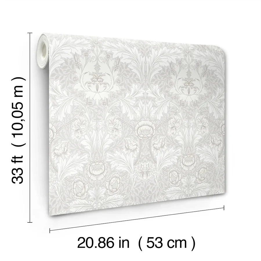 Brewster Home Fashions Myrtle Dove Floral Ogee Wallpaper - SKU 4171-82056