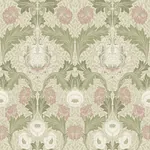 Brewster Home Fashions Myrtle Mauve Floral Ogee Wallpaper - SKU 4171-82057