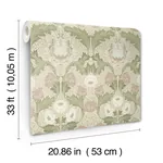 Brewster Home Fashions Myrtle Mauve Floral Ogee Wallpaper - SKU 4171-82057