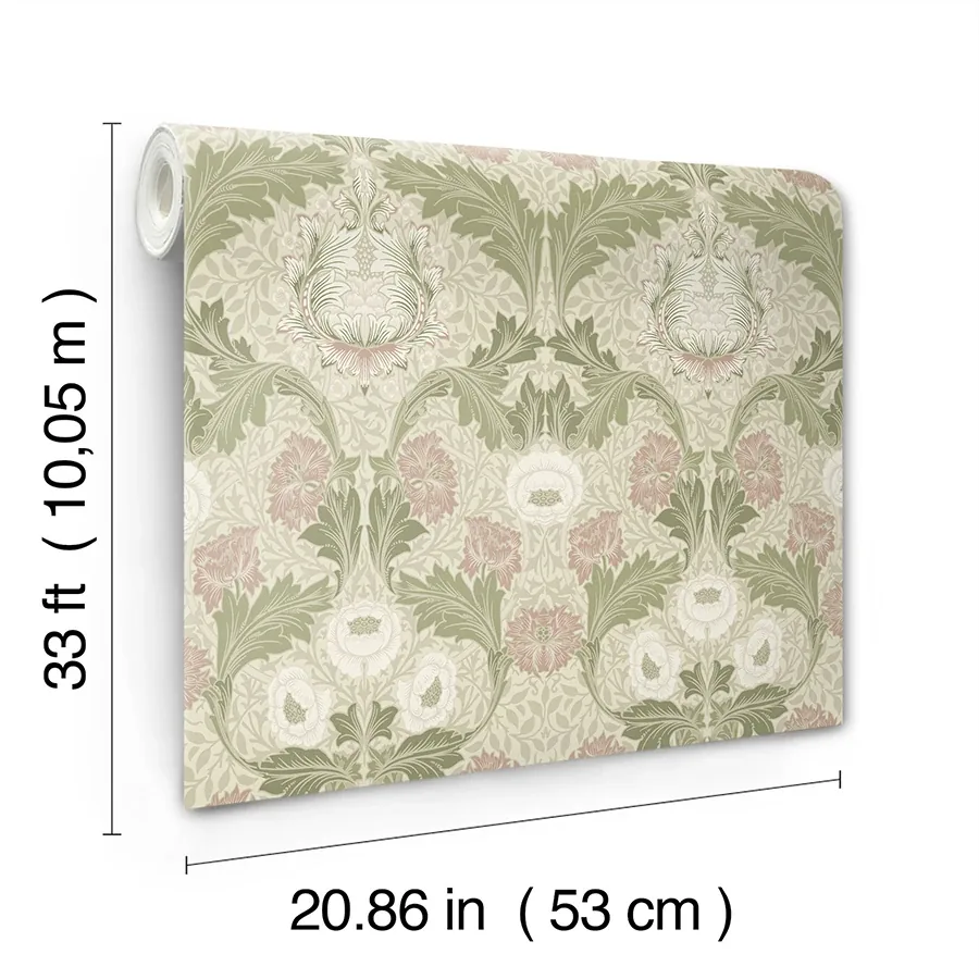 Brewster Home Fashions Myrtle Mauve Floral Ogee Wallpaper - SKU 4171-82057