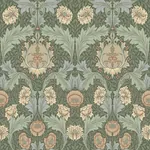 Brewster Home Fashions Myrtle Sea Green Floral Ogee Wallpaper - SKU 4171-82059